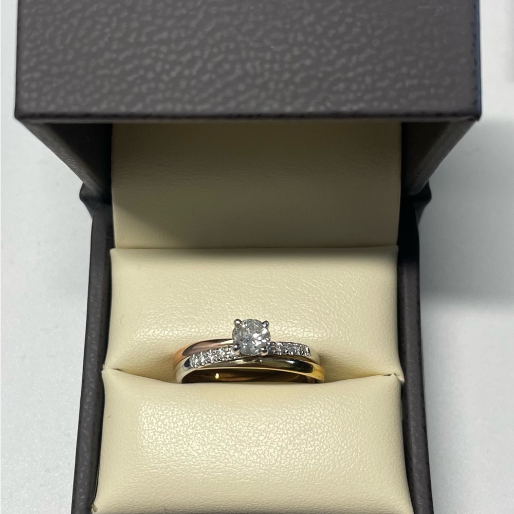 Custom made tri-gold engagement ring.